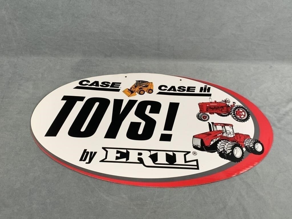 Case TOYS! by ERLT Sign Double sided Oval 29.5&Prime; x 17.75&Prime; cardboard VG condition
