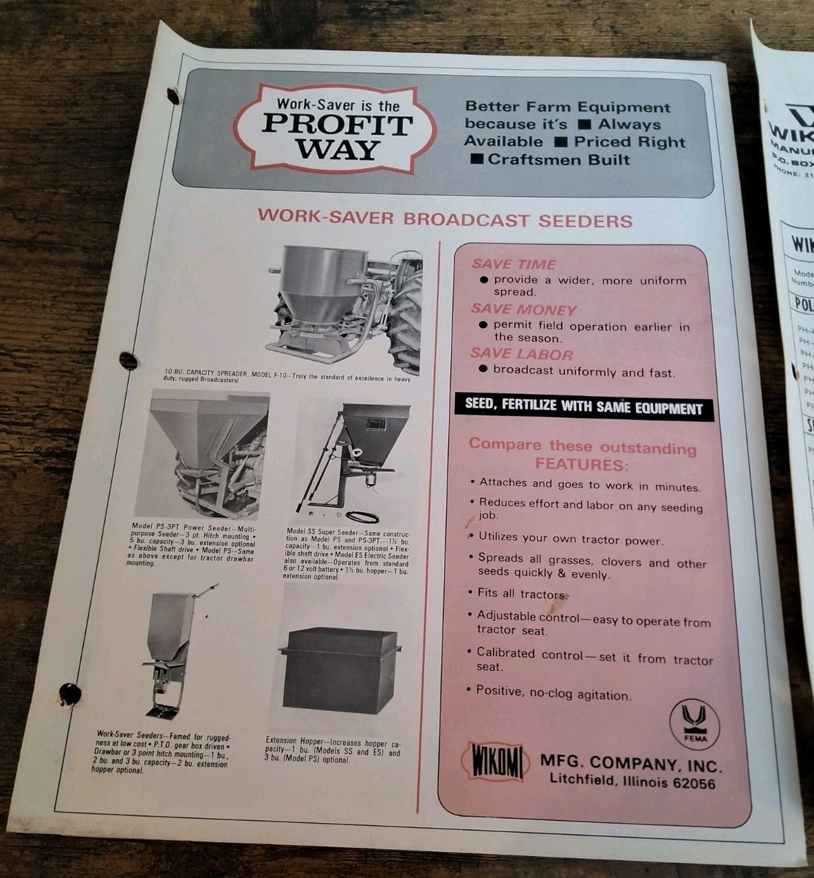 Wikomi Work-Saver Agriculture Farm Implement Brochure And Price List