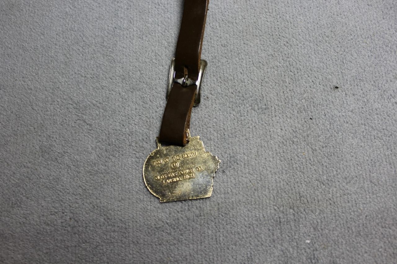 Vintage Olds Gas Power Gas Engine POCKET WATCH FOB Of The Month #-34