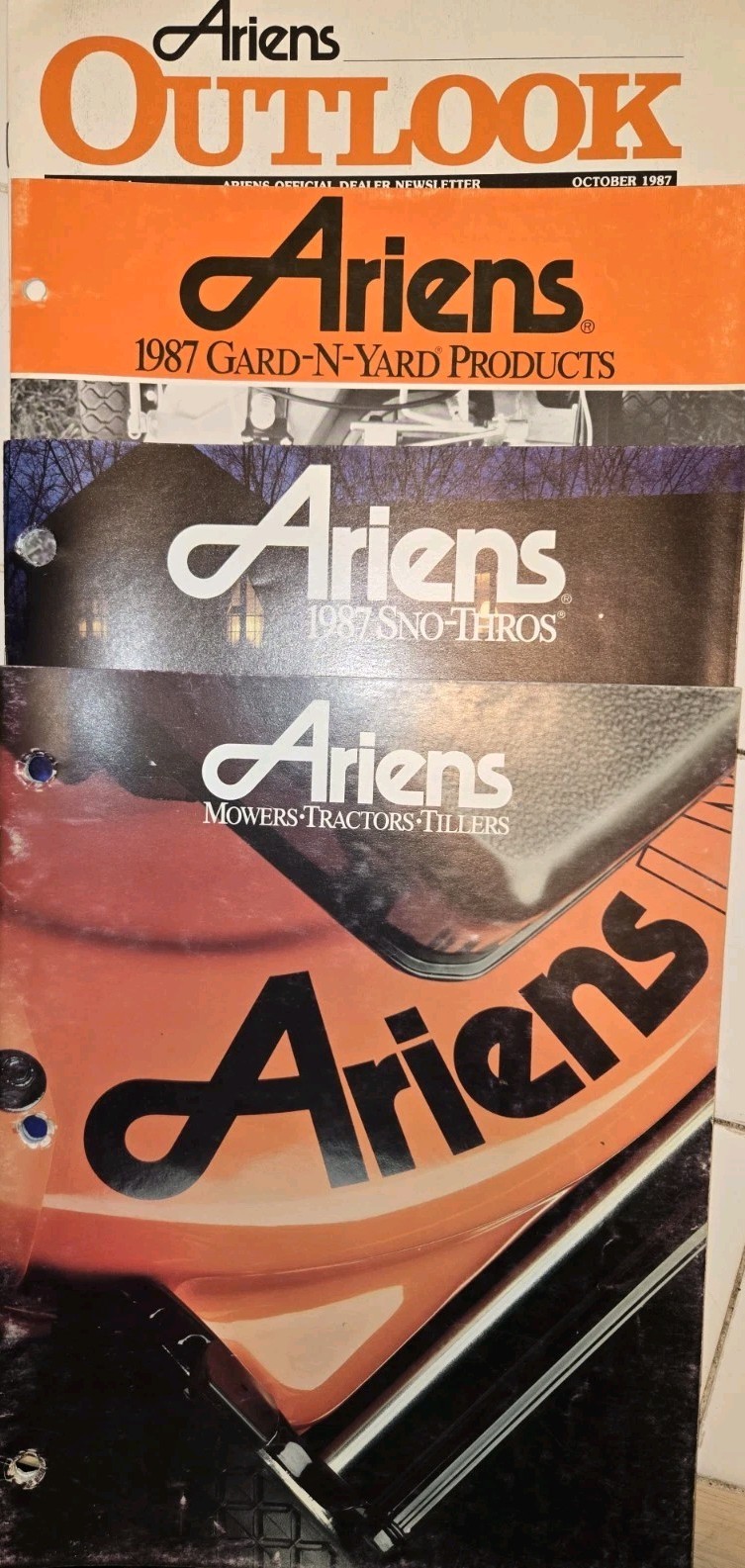 1987 ARIENS DEALERSHIP ADVERTISING BROCHURES SNOW THROWERS