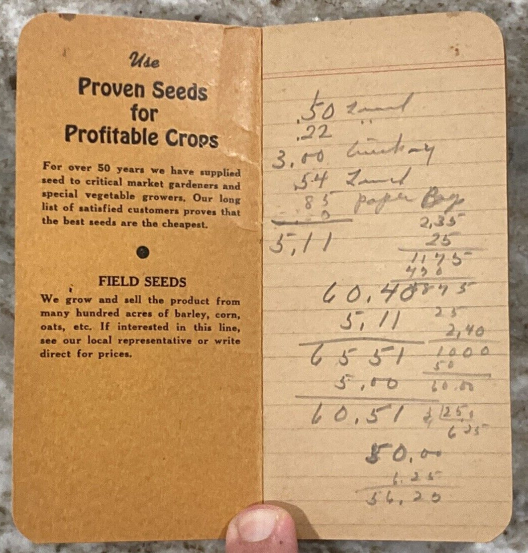 L.P. GUNSON & CO. Rochester NY Farming Seed Memo Booklet 1947 Memo Book A994