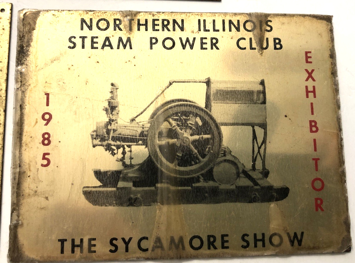 VTG 1976-1985 Northern Illinois Steam Power Show Exhibitor Brass Plaque-Lot 3