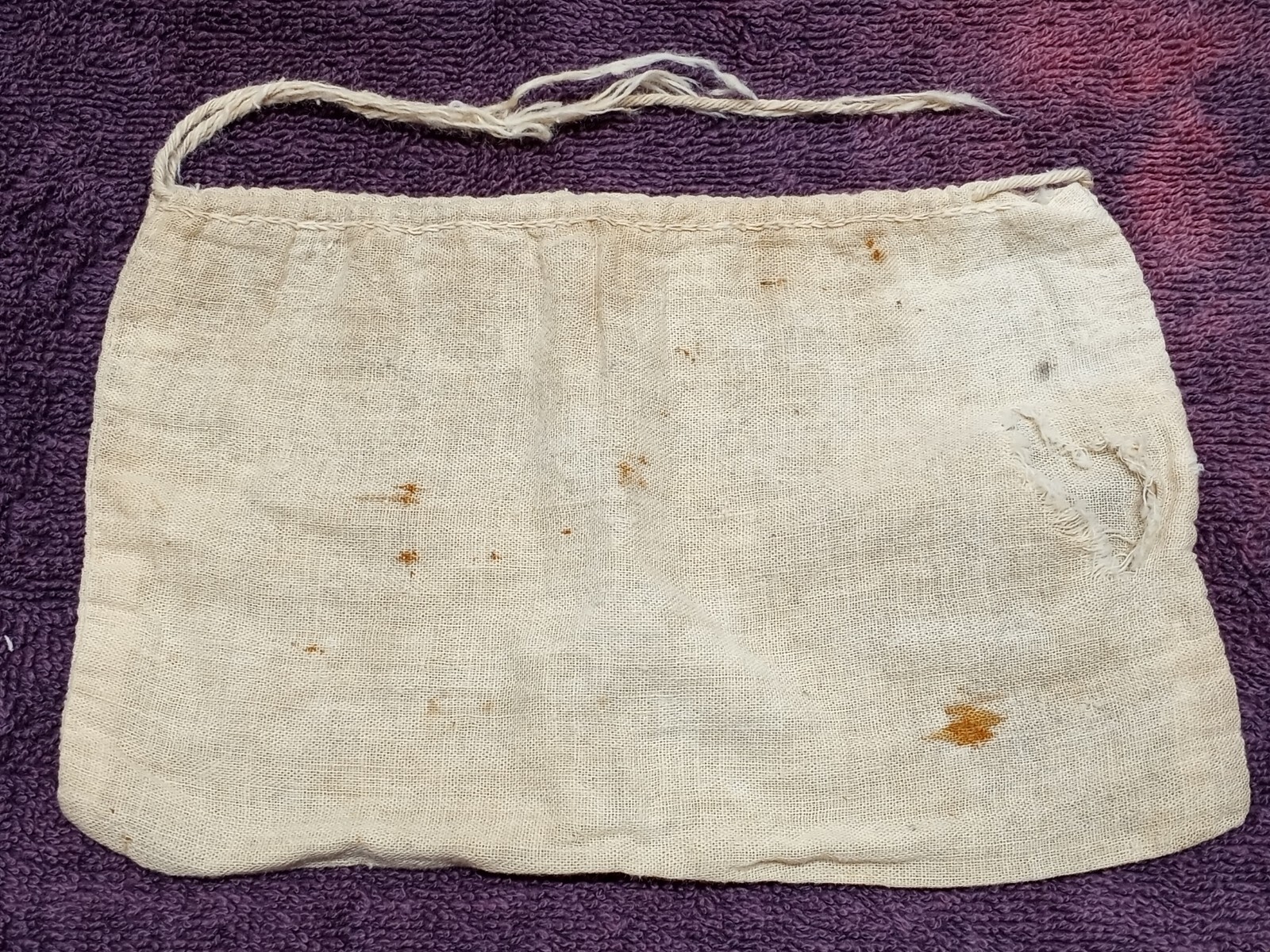 Vintage CLOTH BAG USS 25 CLAMPS FOR 5 AMERICAN T POST US STEEL