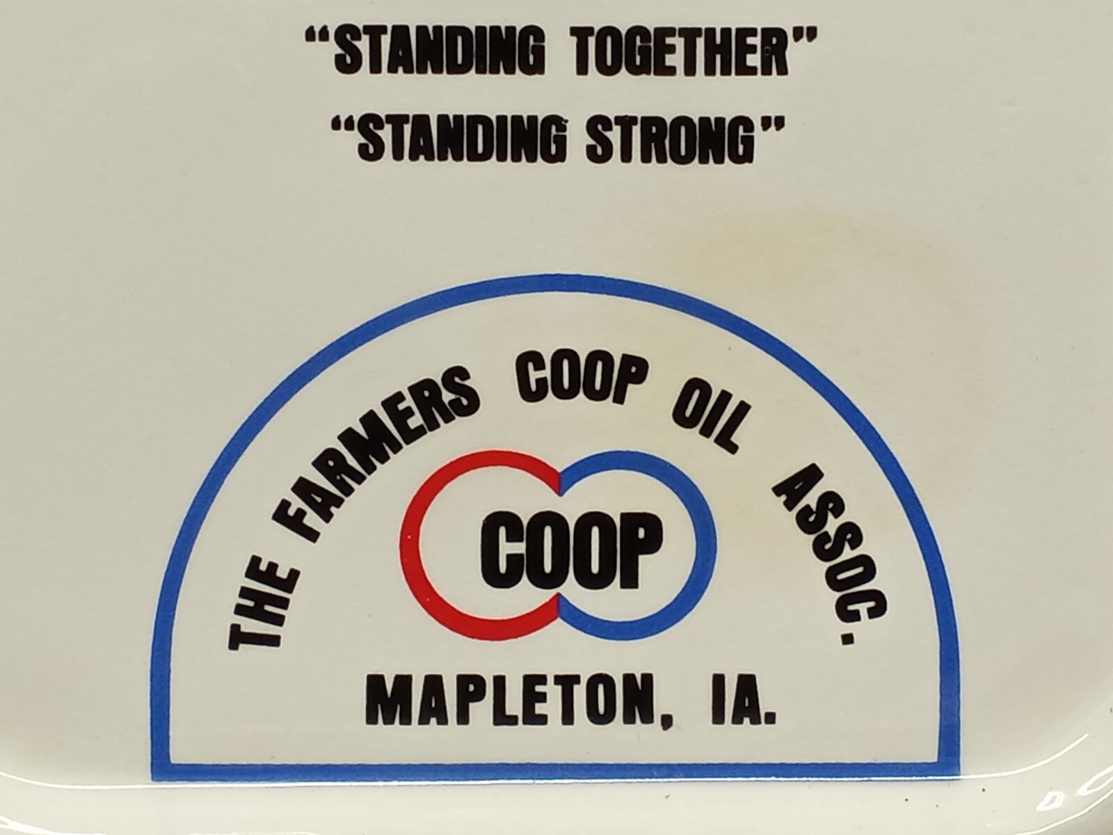 Vintage COOP DISH TRAY THE FARMERS COOP OIL ASSOC. MAPLETON IOWA