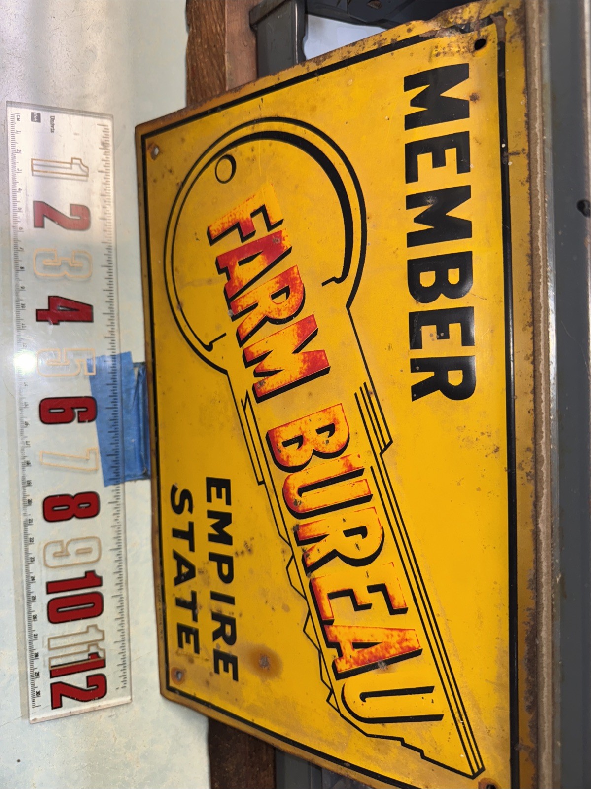 Original 1950&rsquo;s Agricultural Advertising Sign ~ Farm Bureau ~ Empire State