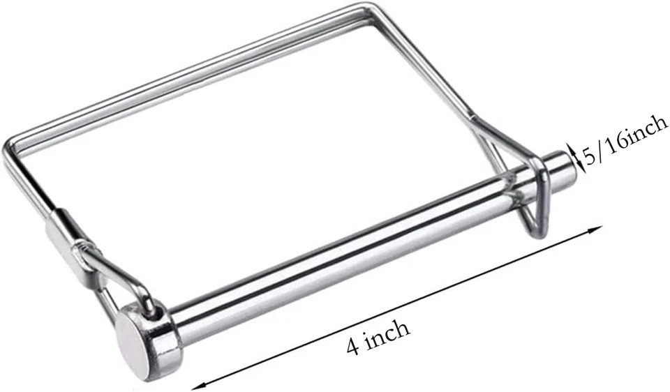 10 Pack 5/16 Inch Trailer Coupler Pin Set 4 Inch Long Wire Lock Pin PTO Shaft Lo