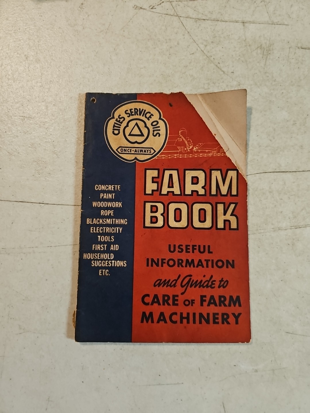Vintage 1943 Cities Service Oils Farm Book Machinery Farm Guide. As Is