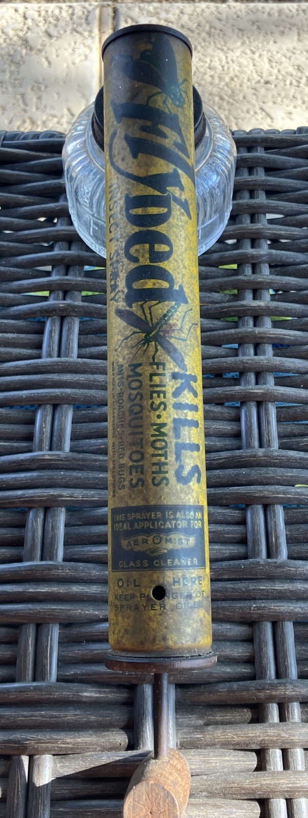 1940’s Flyded Insect Sprayer Embossed Glass Version