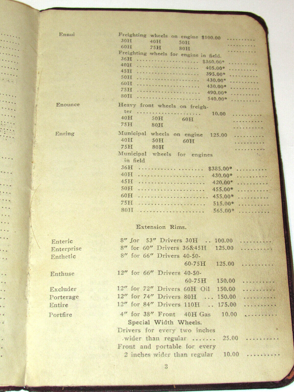 VINTAGE 1913 J. I. CASE THRESHING MACHINE CO PRICE LIST! SALESMAN&rsquo;S COPY! JI