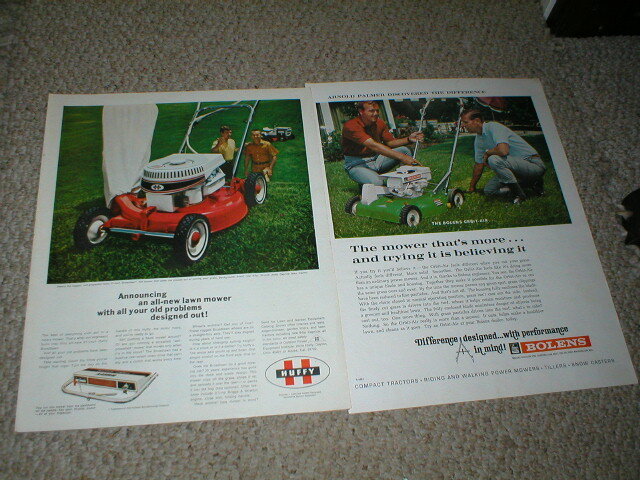 Vintage Bolens & Huffy Lawn Mower Ads: Lot of 2 Push mowers 21&Prime;