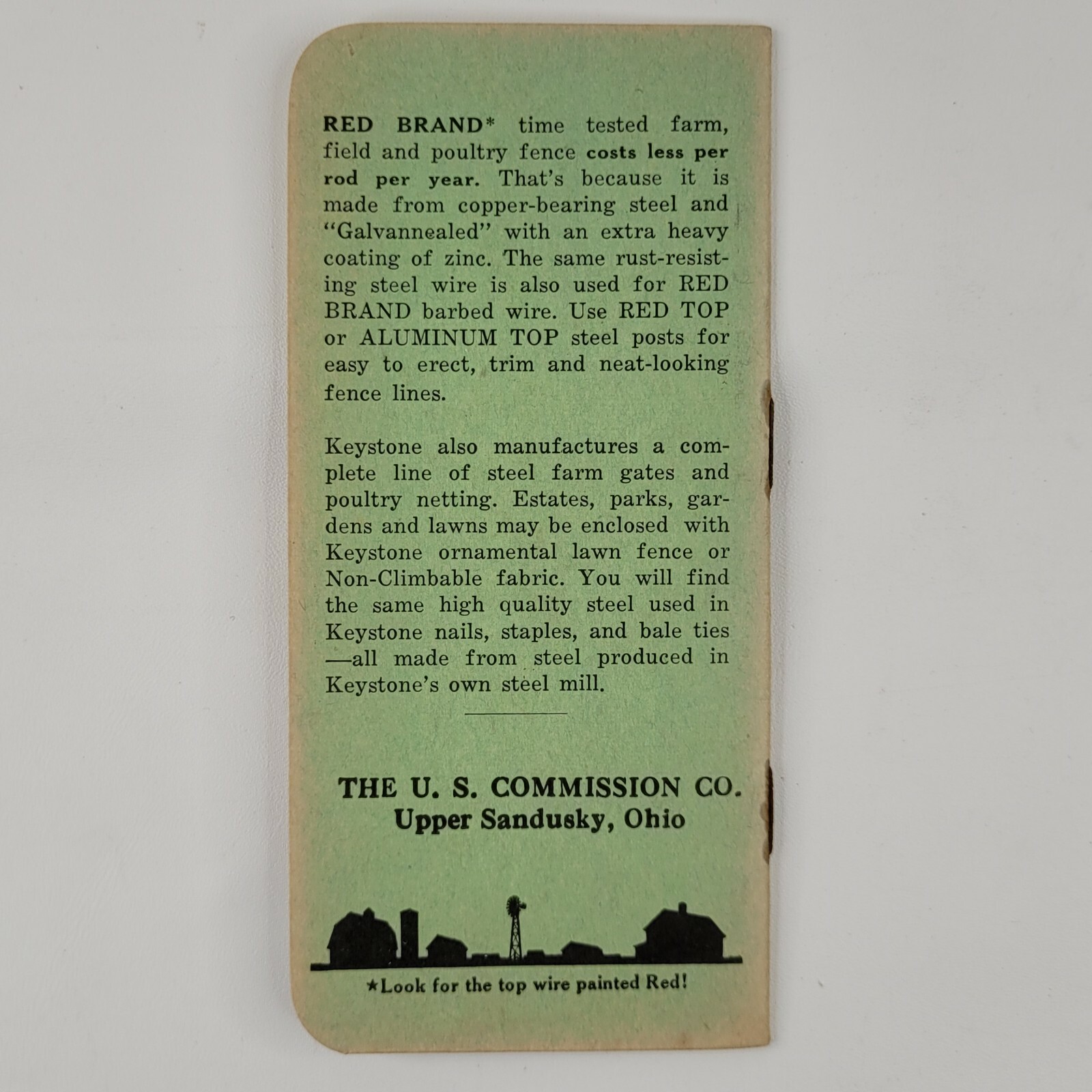 1940s Monarch Red Brand Fence Grid Paper Notebook Keystone Steel Peoria Sandusky