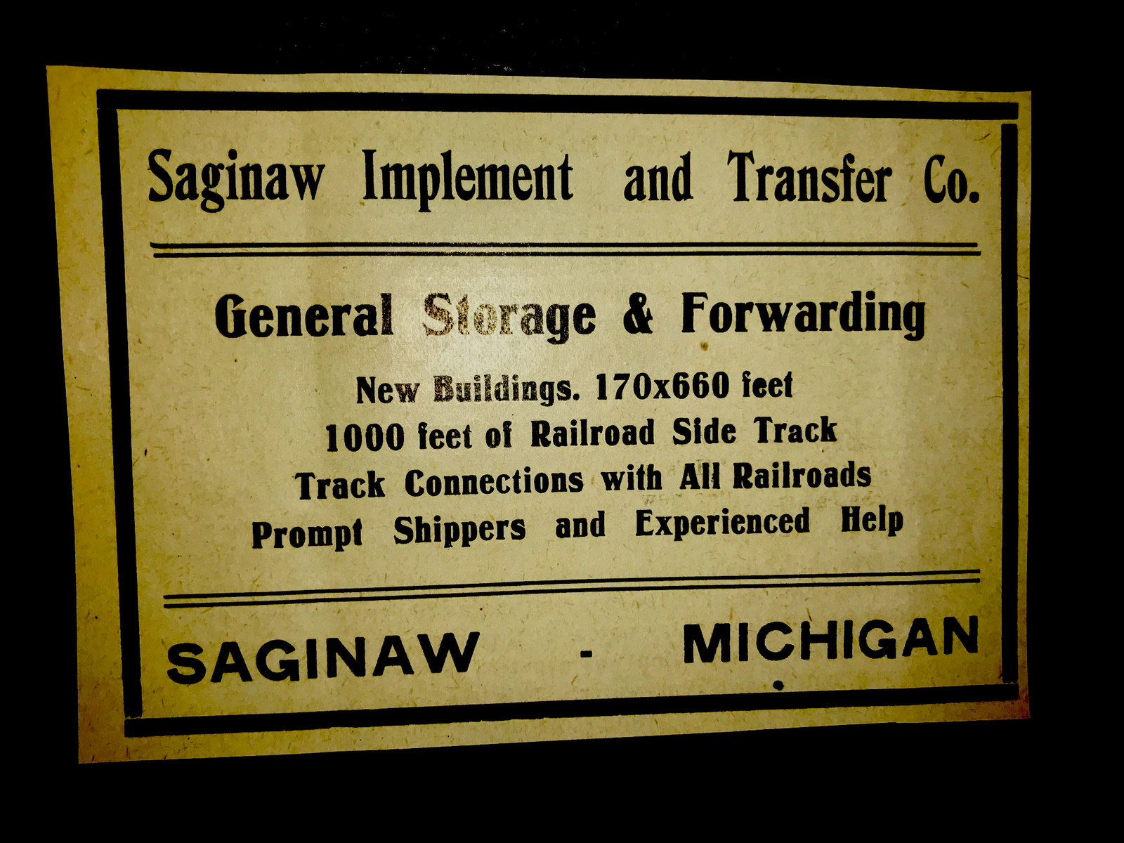 1907 Saginaw Implement & Transfer Co. Farm Advertising – Saginaw – Michigan