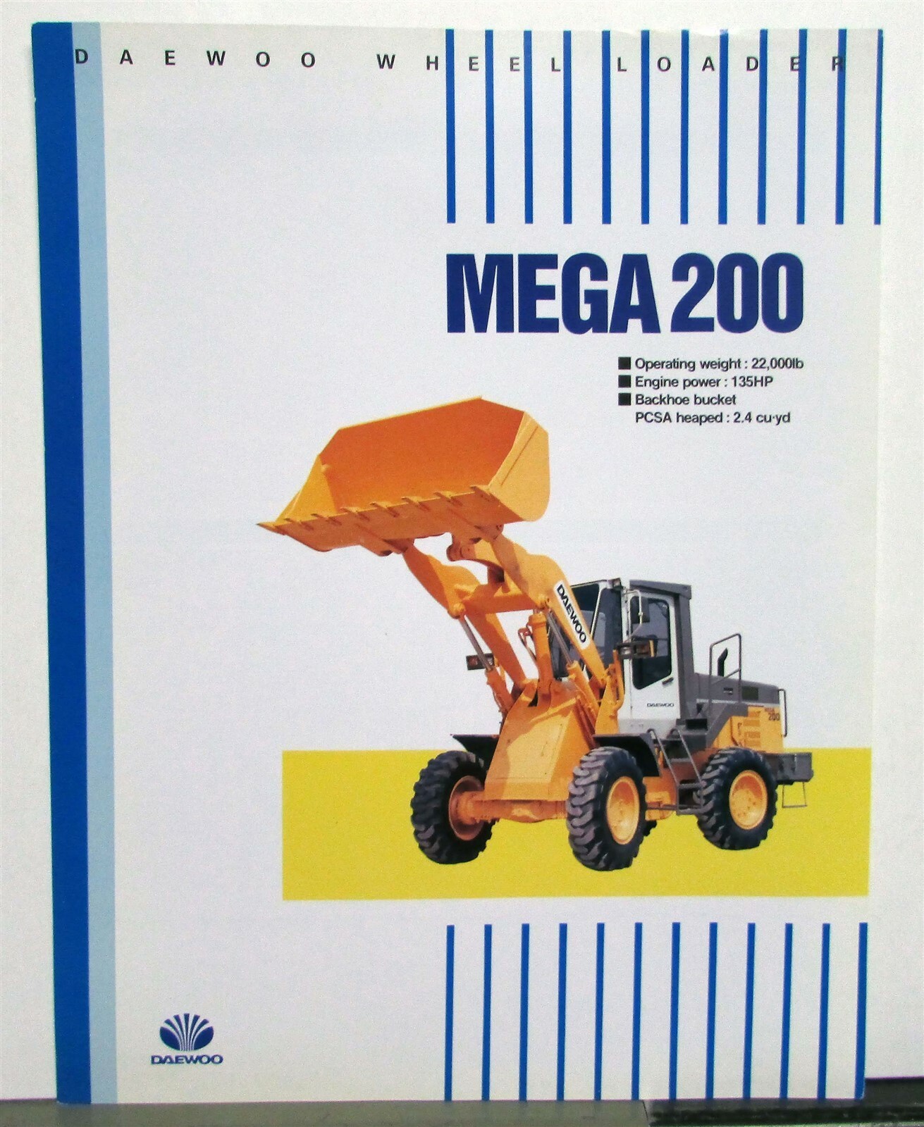 1990s Daewoo Mega 200 Wheel Loader Specification Construction Sales Data Sheet