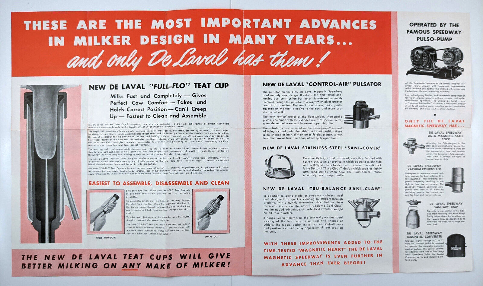 1949 De Laval Separator Company Magnetic Speedway Milker Advertising Brochure