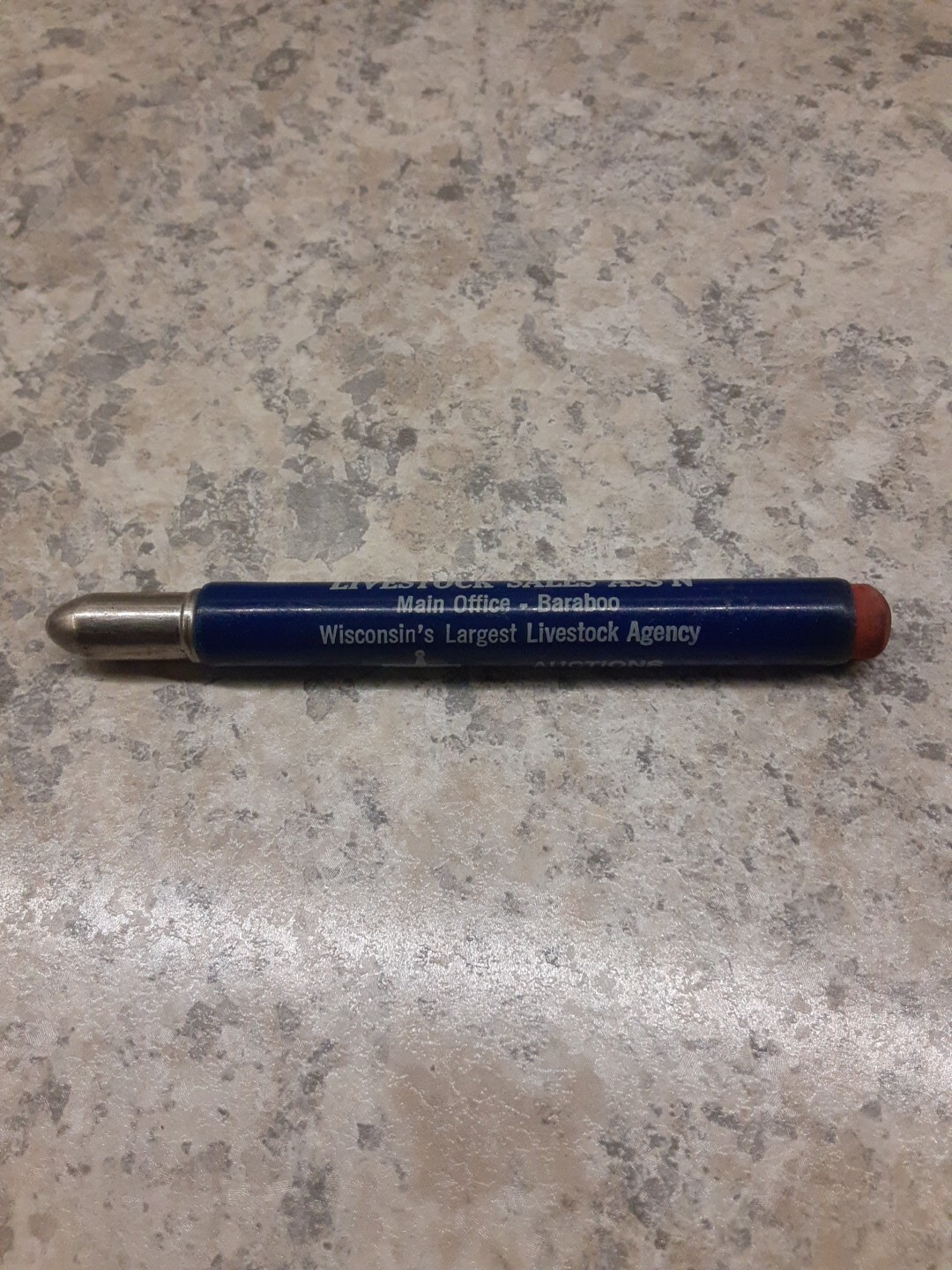 Vintage Equity Co-op Livestock Sales Ass&rsquo;n Baraboo WI Bullet Pencil 3.75&Prime;