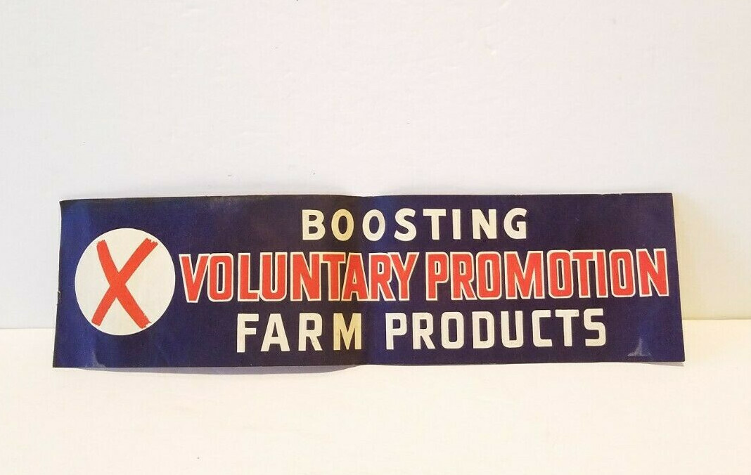 Vintage BOOSTING Voluntary Promotion FARM PRODUCTS Bumper STICKER Farmer Decal