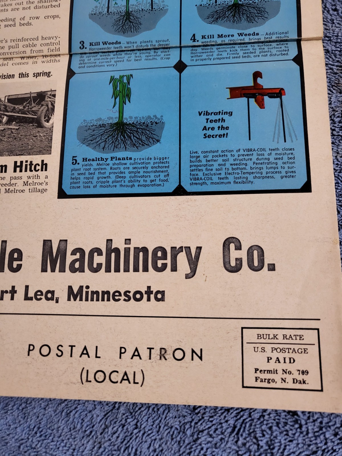 1971 Vtg. Flyer MELROE Farm REPORTER Bill Kepple Machinary Co. Albert Lea, MN.