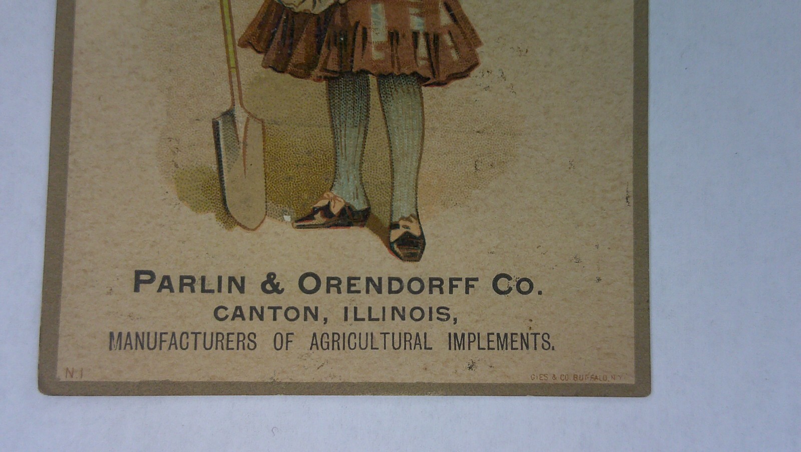 antique Trade Card P & O Plow Co. Canton, Ill. best clipper tricycle plow 6B