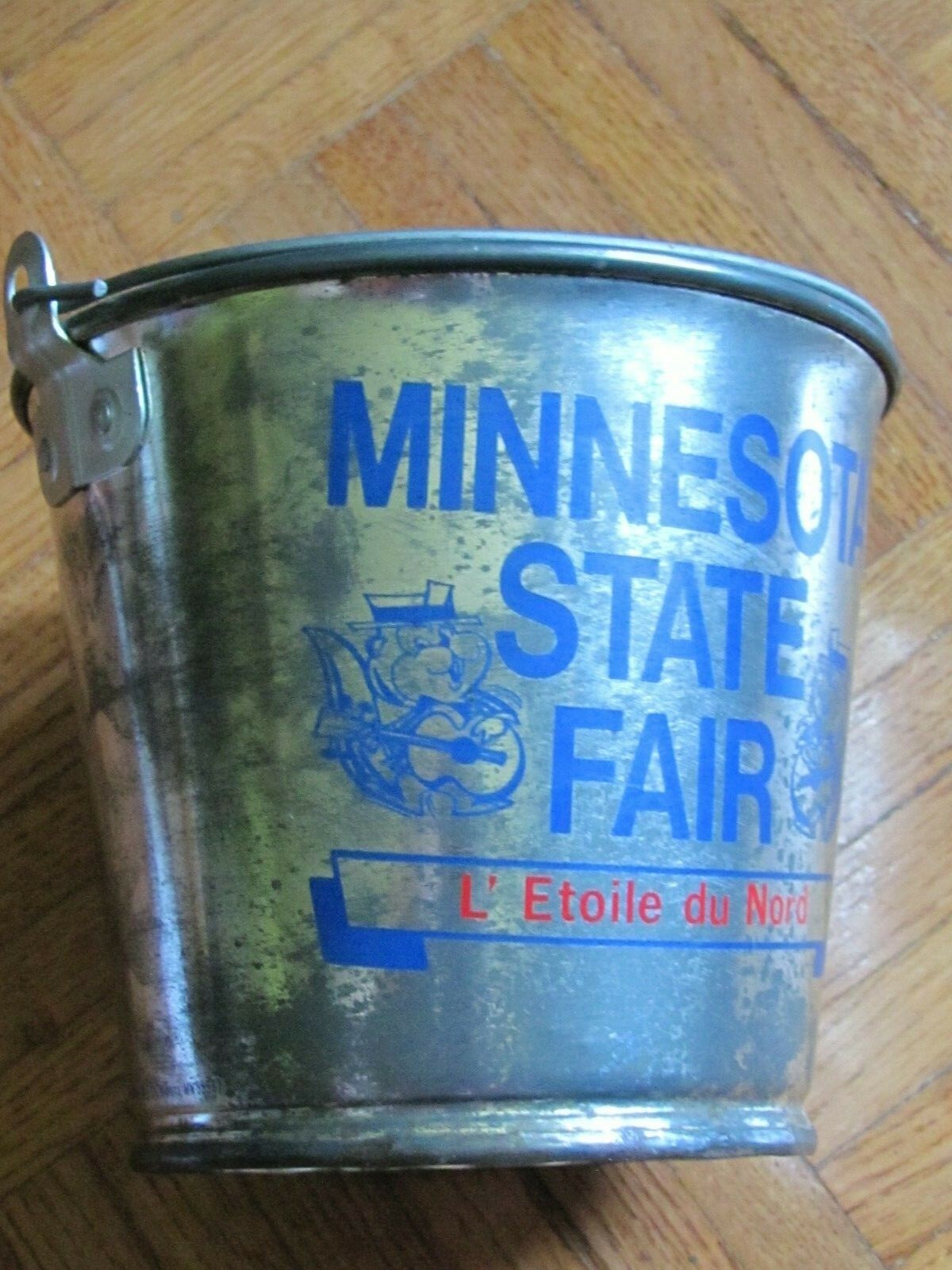 1976 MINNESOTA STATE FAIR 6&Prime; BUCKET PAIL ADVERTISING A W HOLTE SALES ST PAUL