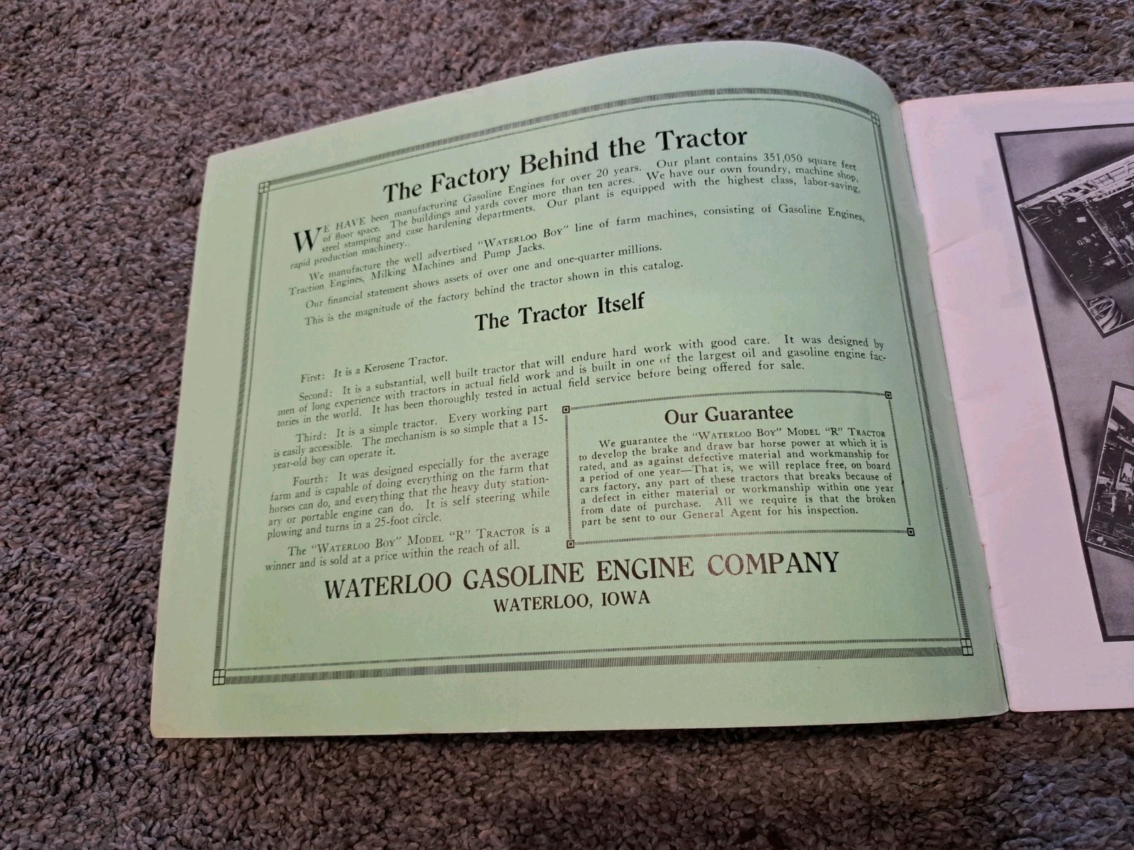 Waterloo Boy One Man Tractor Waterloo Gasoline Engine Company Catalog REPRINT
