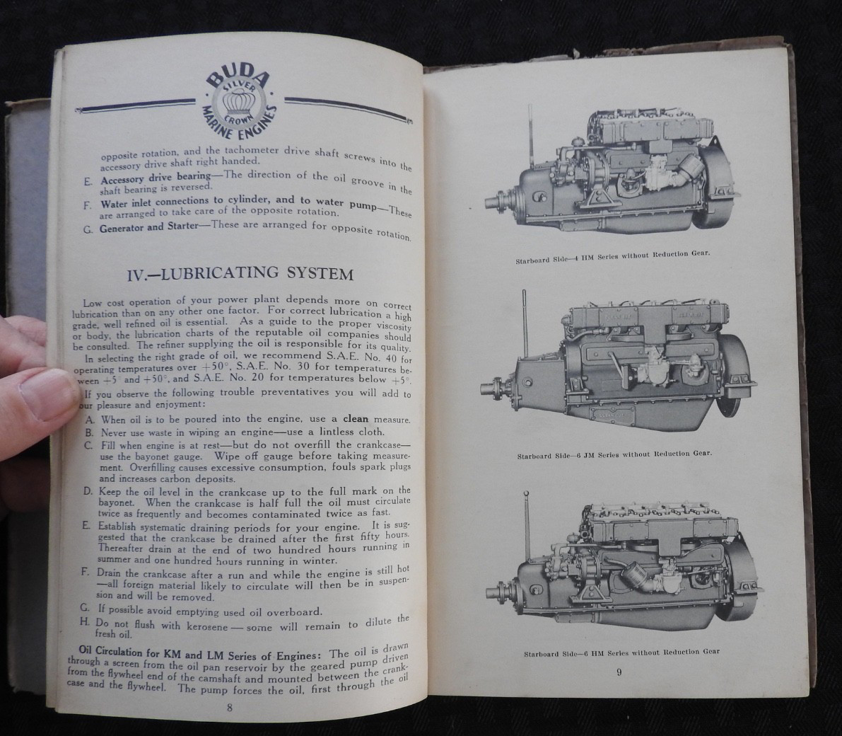 1936 Buda « Silver Crown » Marine Engines Operators Installation Manual ORIGINAL!