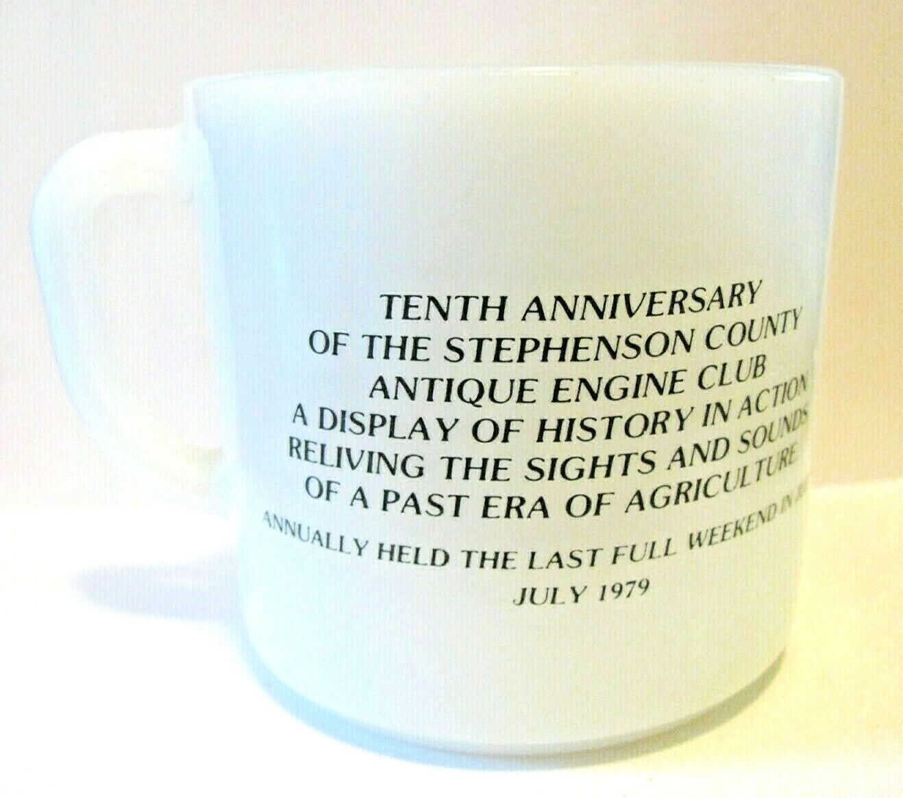 Stephenson Co Antique Engine Club STOVER ENGINE Coffee Cup Freeport IL 1979 hit