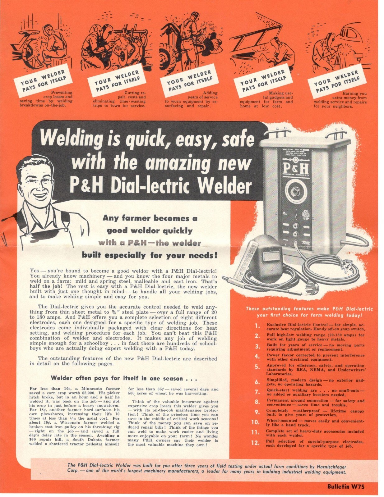 1948 P & H Dial-lectric Farm Welder, Harhischfeger Coporation, Milwaukee WI