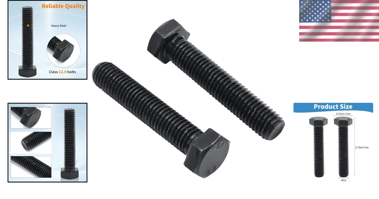 Durable M12 Hex Head Torsion Bar Key Bolts – Complete Set for Chevy 1500/2500