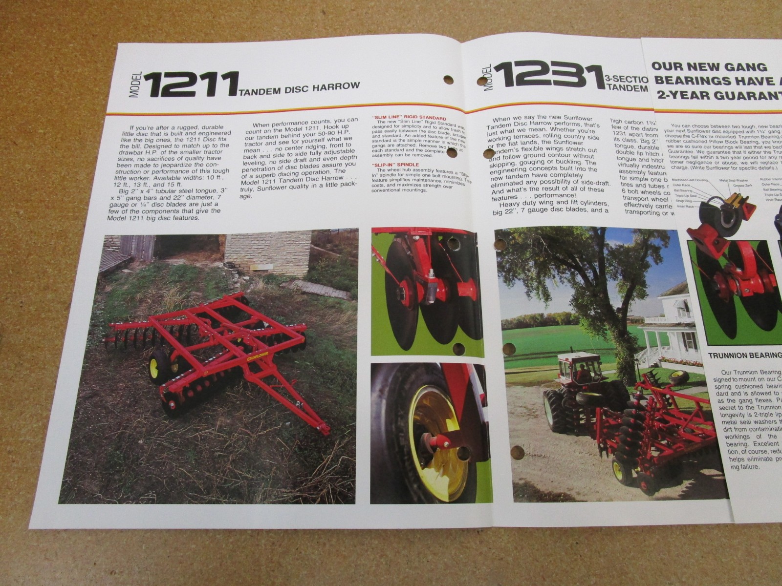 1980&rsquo;s Sunflower Disc Harrow 1211 disk tillage sales brochure 6pg ORIGINAL farm