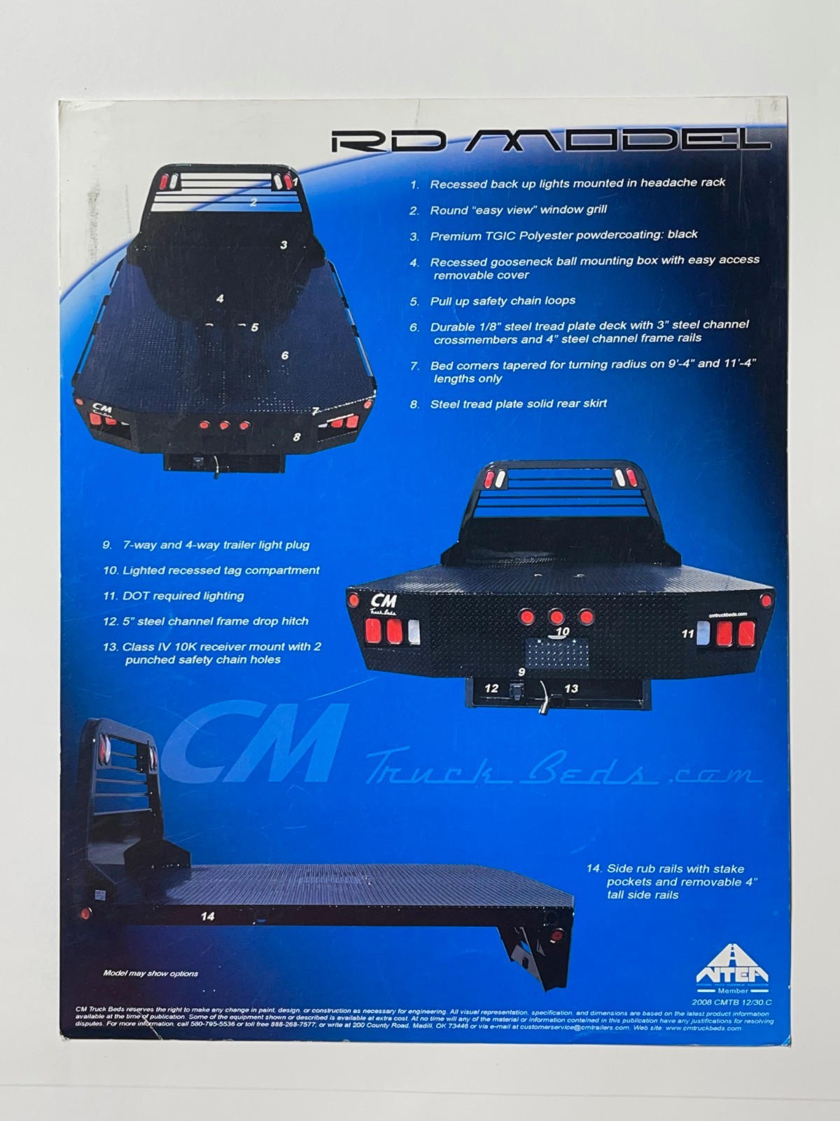 CM Truck Beds For Pickup Trucks Sales Brochure *Showroom Sales Page*