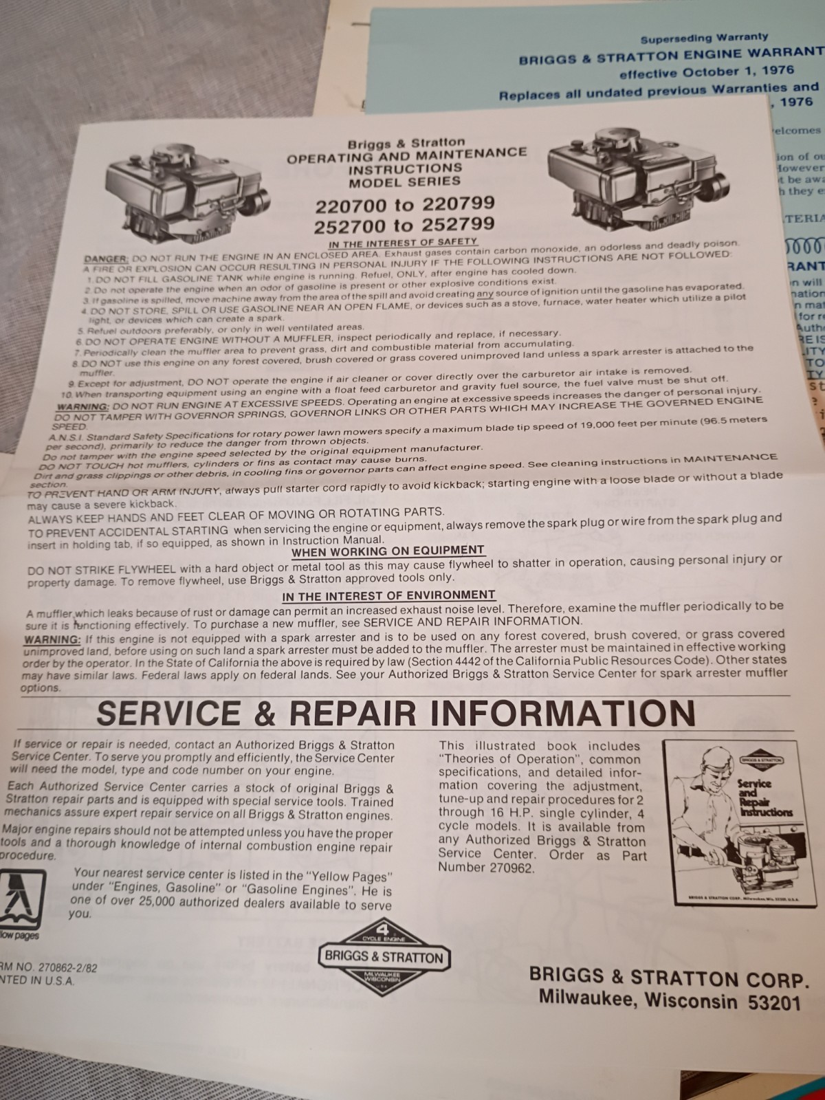 Dixon Zero Turn Mower ZTR-426 Operator&rsquo;s manual and repair sheets VTG