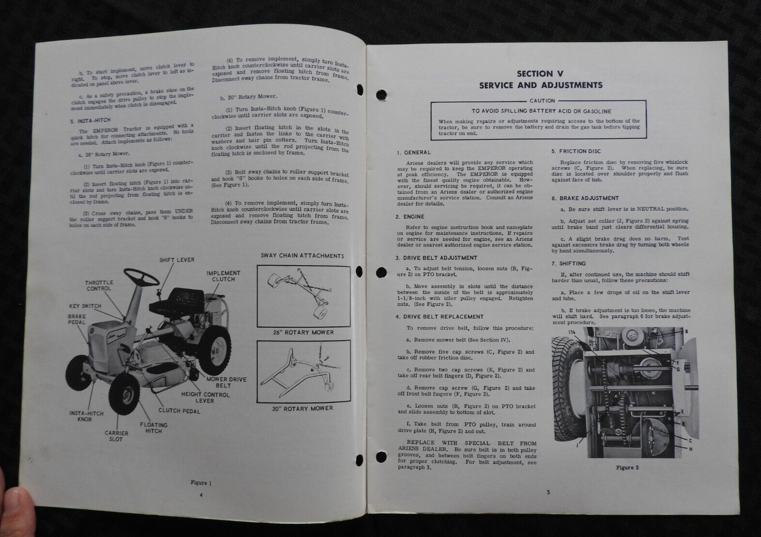 ORIG 1969-1972 ARIENS Emperor 7 Riding Lawn Mower Tractor Parts Operators Manual