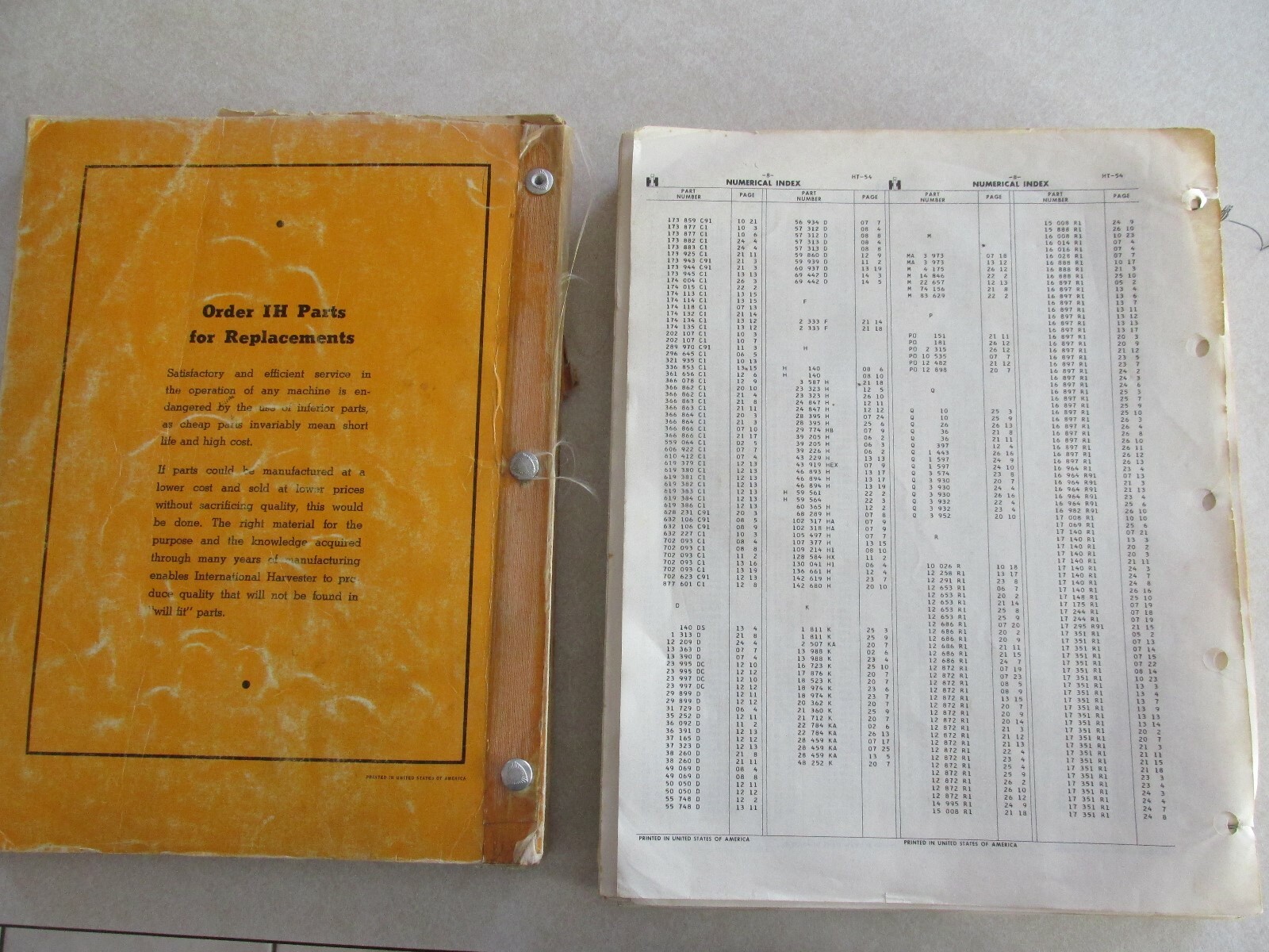 BK2 Farm Manual Pair IH International Harvestor Parts Catalogs 615 815 combine