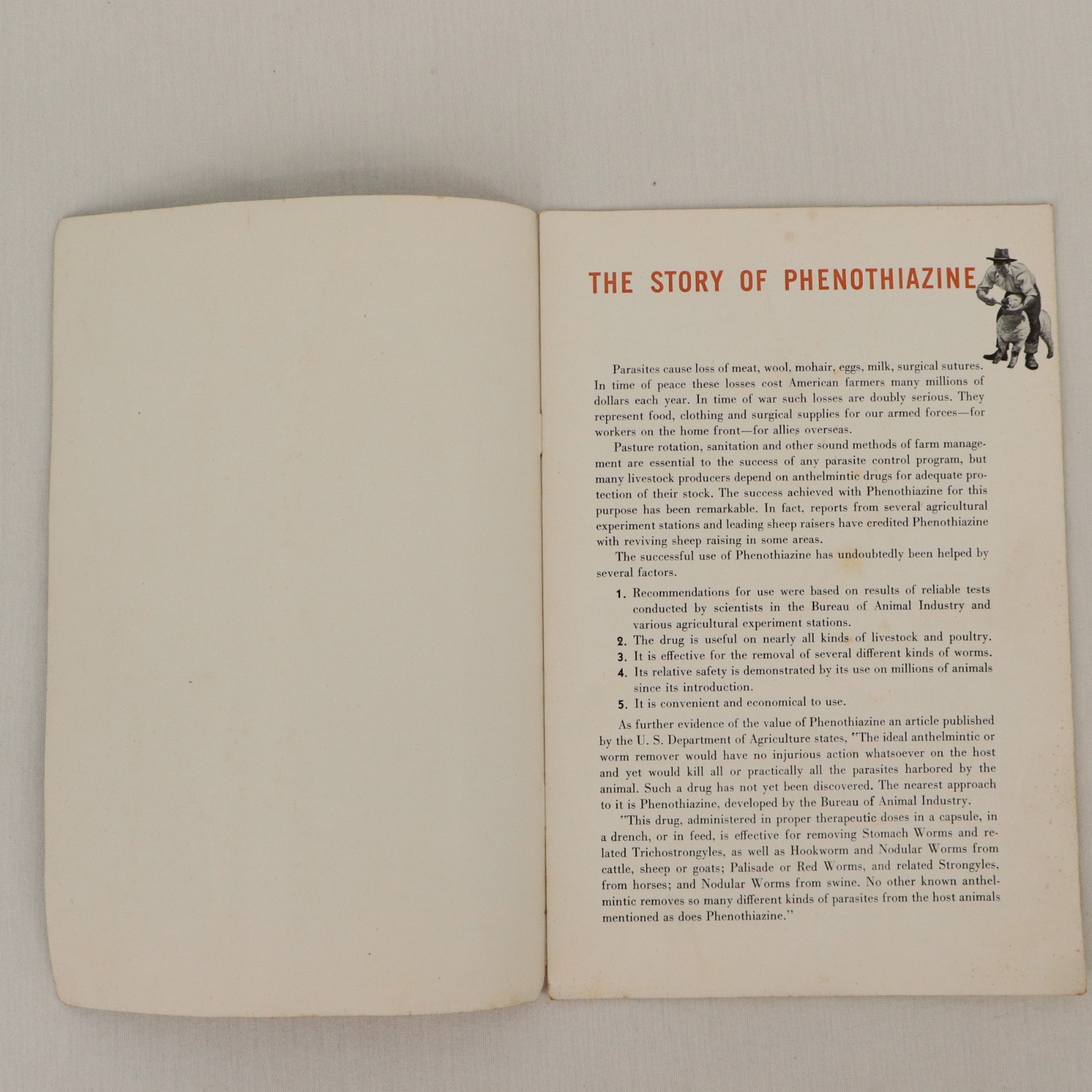 1940 DuPont Agricultural Booklet The Story of Phenothiazine Livestock