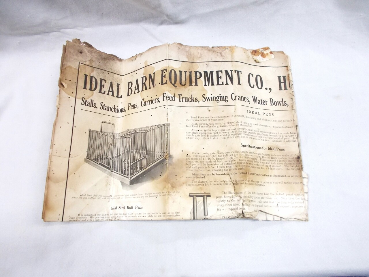 1933 Likely Teens – 2&prime; 7 ½” x 22 ½” Chart/Poster Ideal Barn Equipment Co.