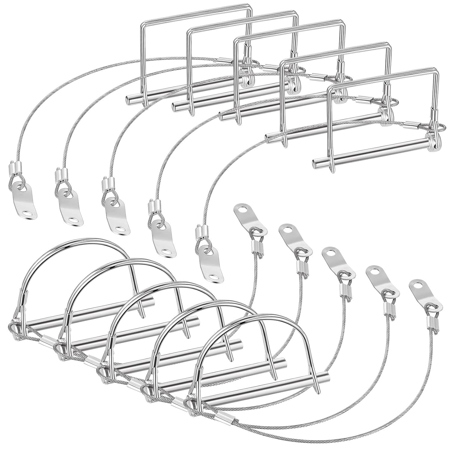10 Pcs Trailer Coupler Pin with Steel Quick Release Ring, 2-3/4&Prime; X 1/4&Prime; (L X W)