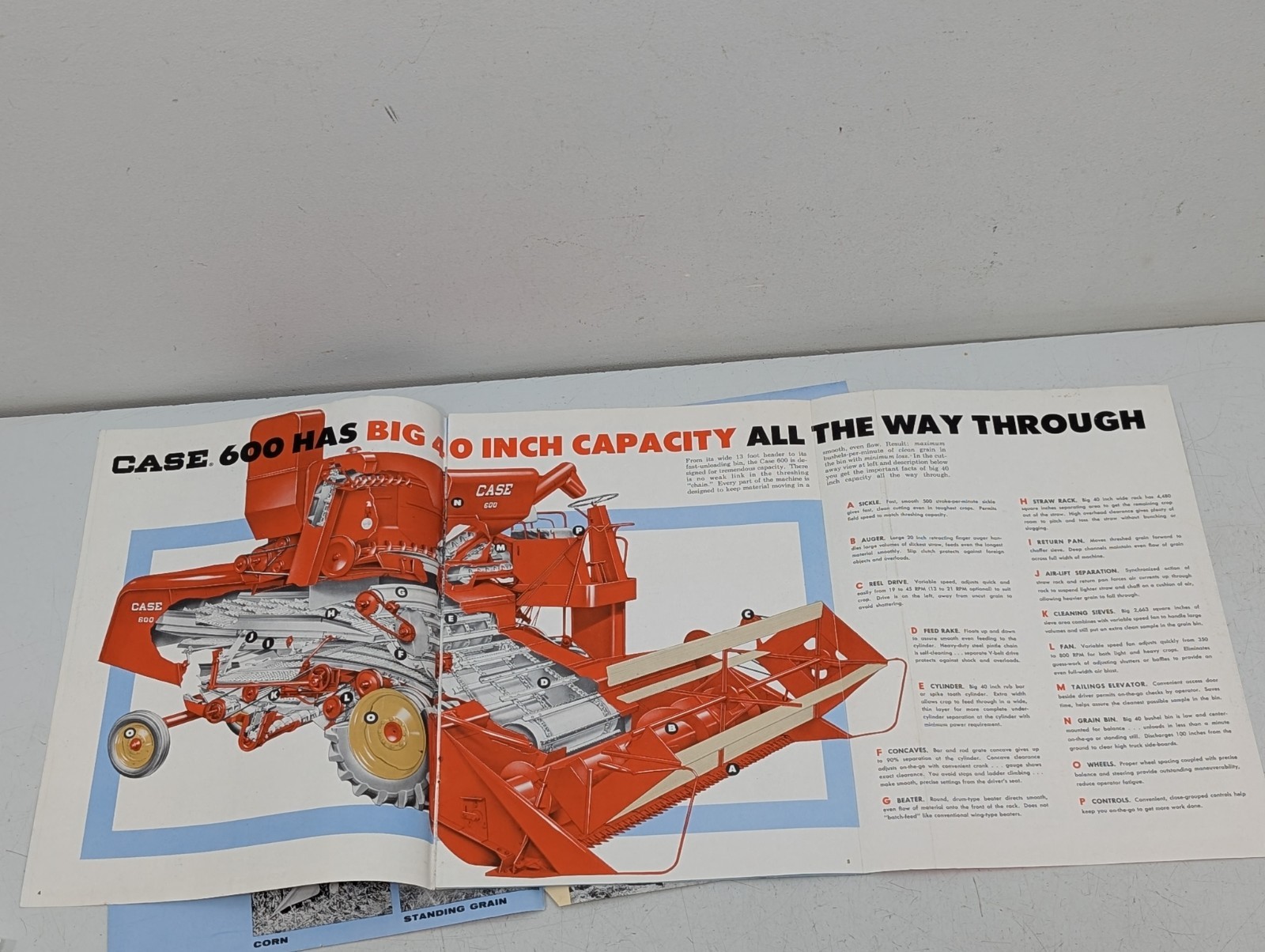 Vintage Case Tractor 600 Combine Dealer Brochure Advertising Book Manual