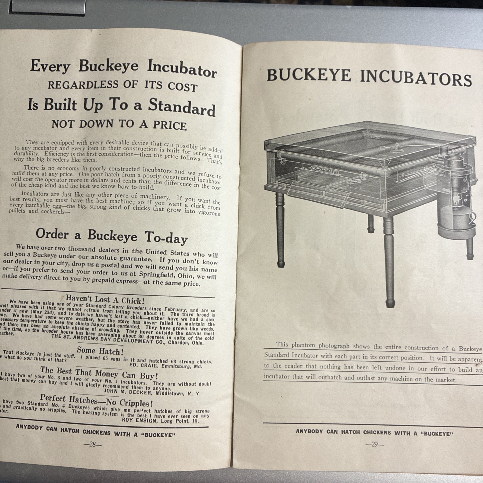 1916-1917 Buckeye standard Incubators Salesman Booklet