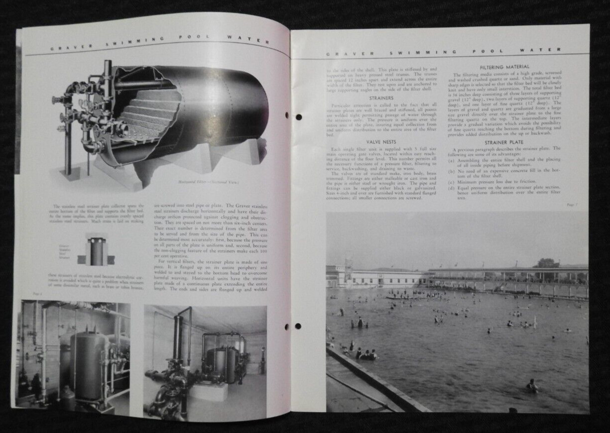 1933 Graver Tank & Mfg Co « Swimming Pool Water Filter » Stearns-Roger Denver Co