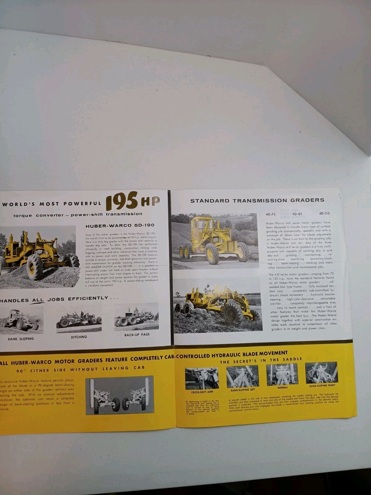 Vintage Huber Warco Torque Converters For D6 & D7 Motor Graders Sales Brochure