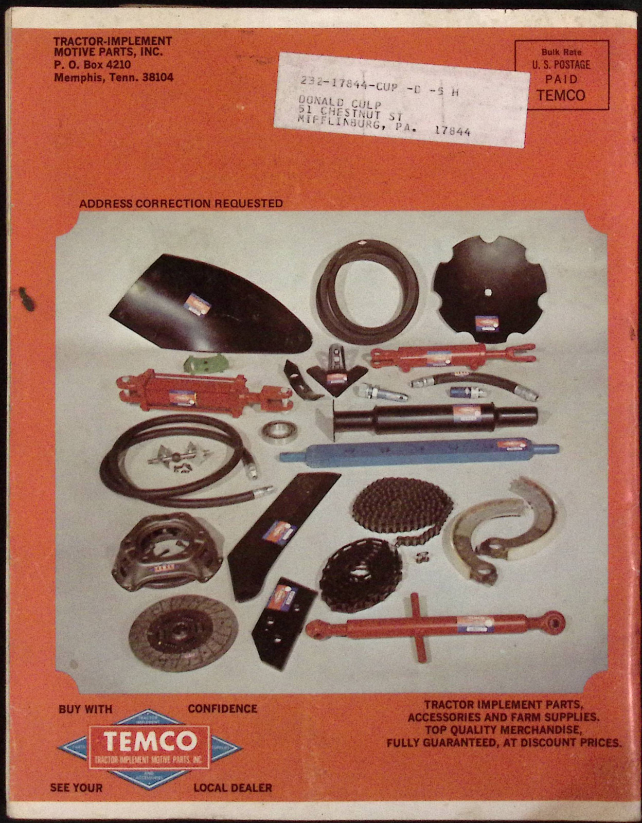 1970 Temco Tractor Implement Motive Parts General Catalog