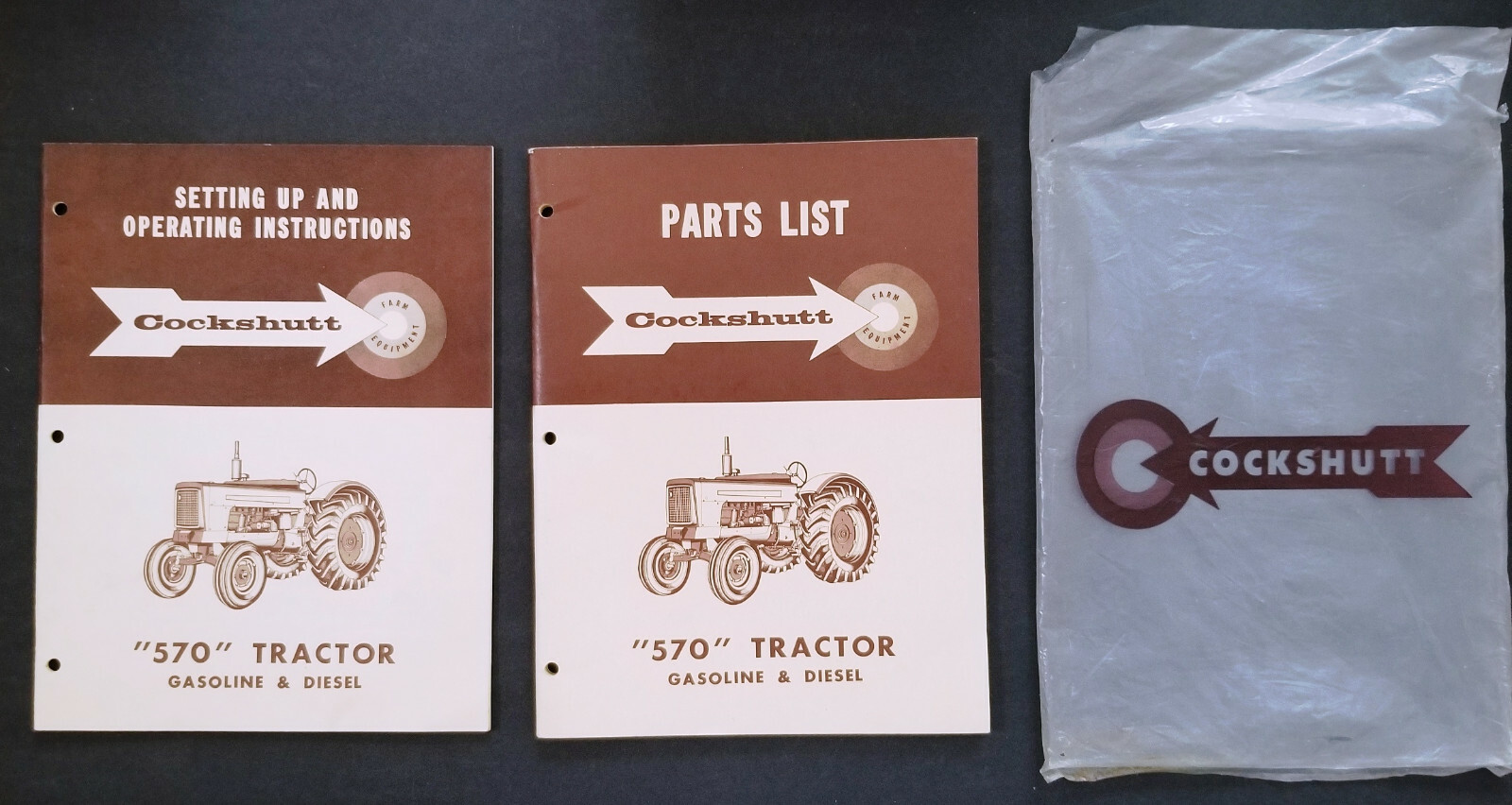 Cockshutt 570 Tractor Operators and Parts Book In Original Bag – Rare and Clean