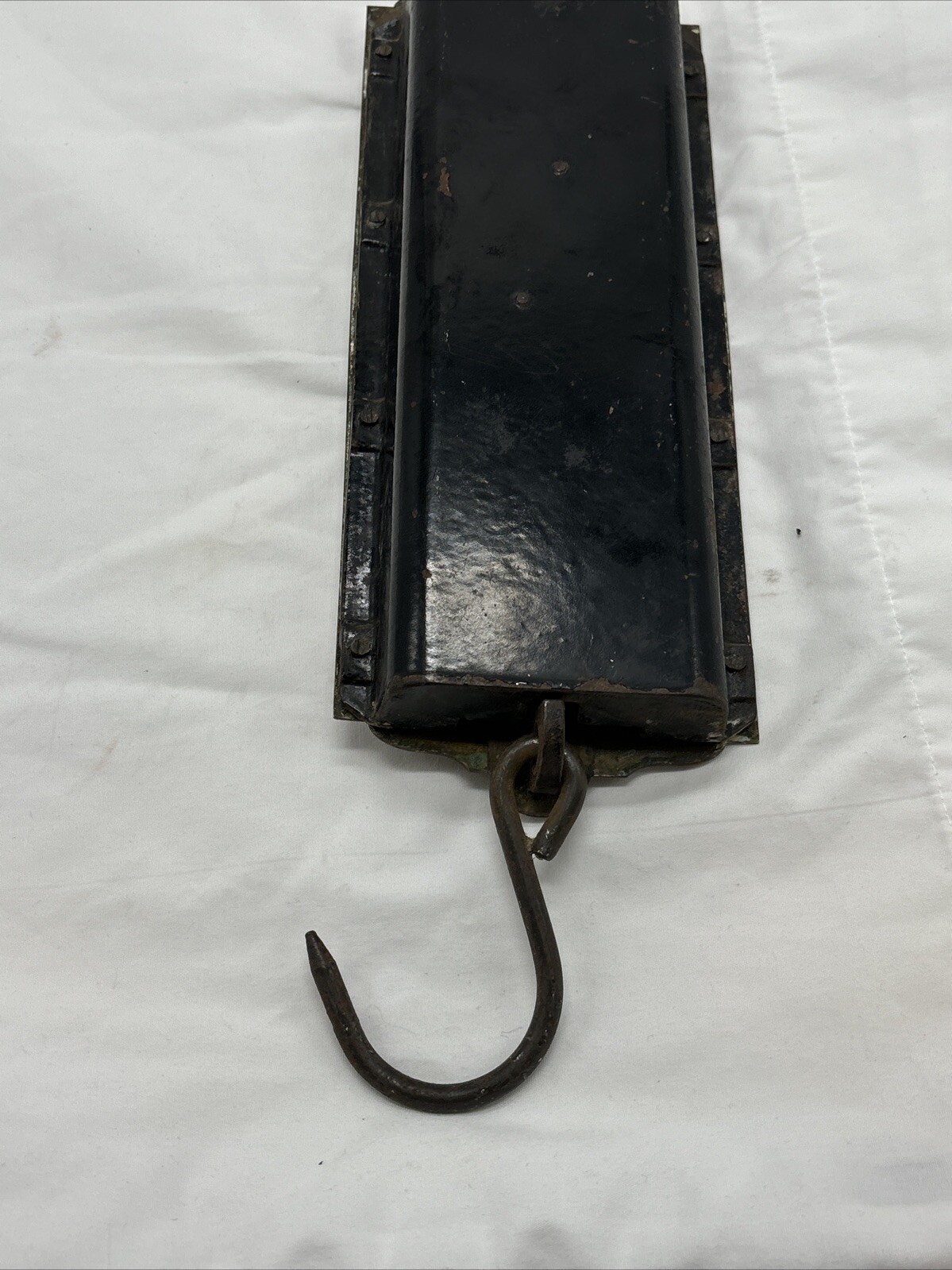 Vintage Larro Farm Sure Milk Brass Hanging Scale Dairy Farm Advertising.