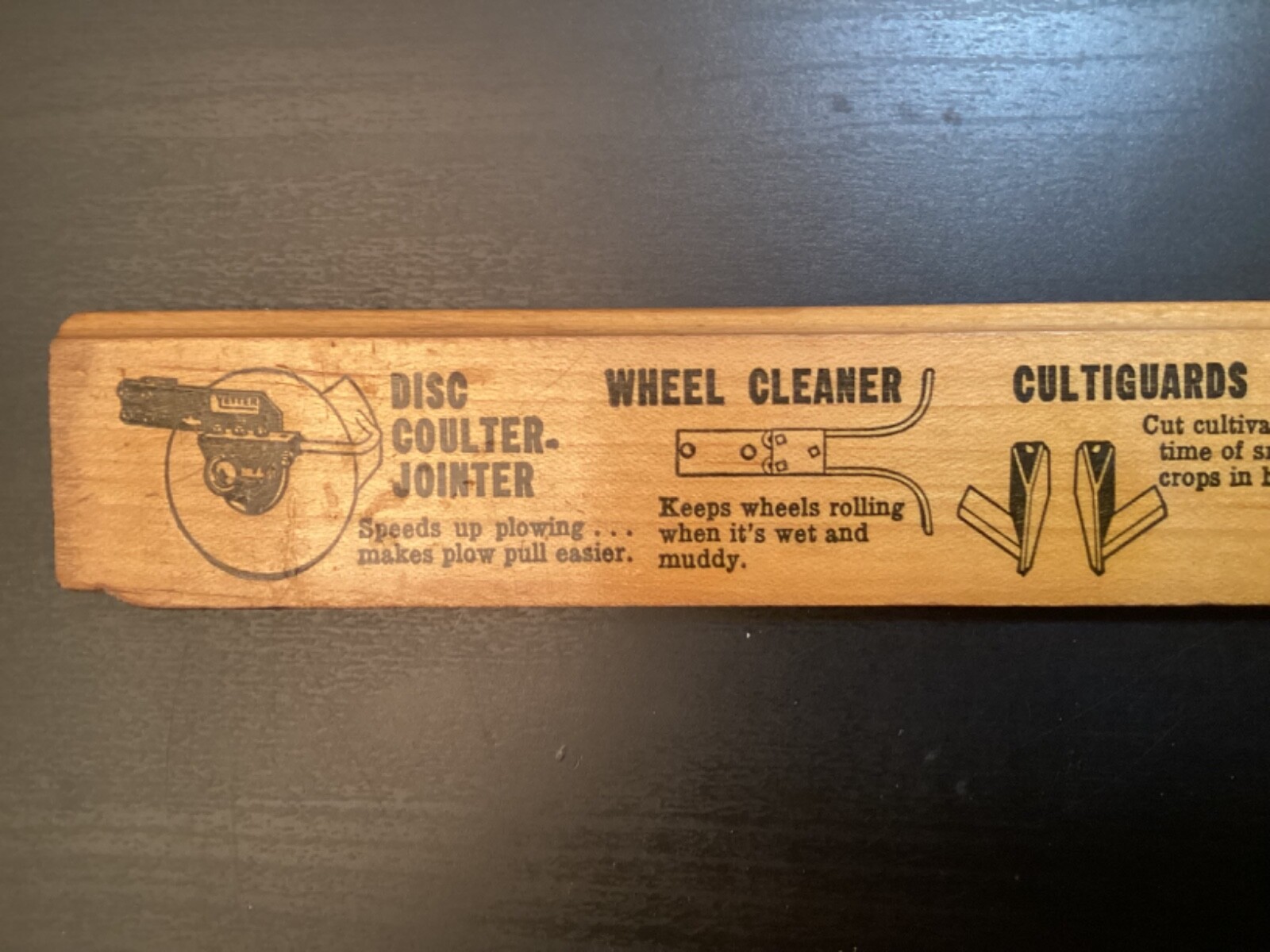 VTG 15&Prime; WOOD RULER YETTER MFG CO COLCHESTER IL FARM EQUIPMENT PRODUCT LINE