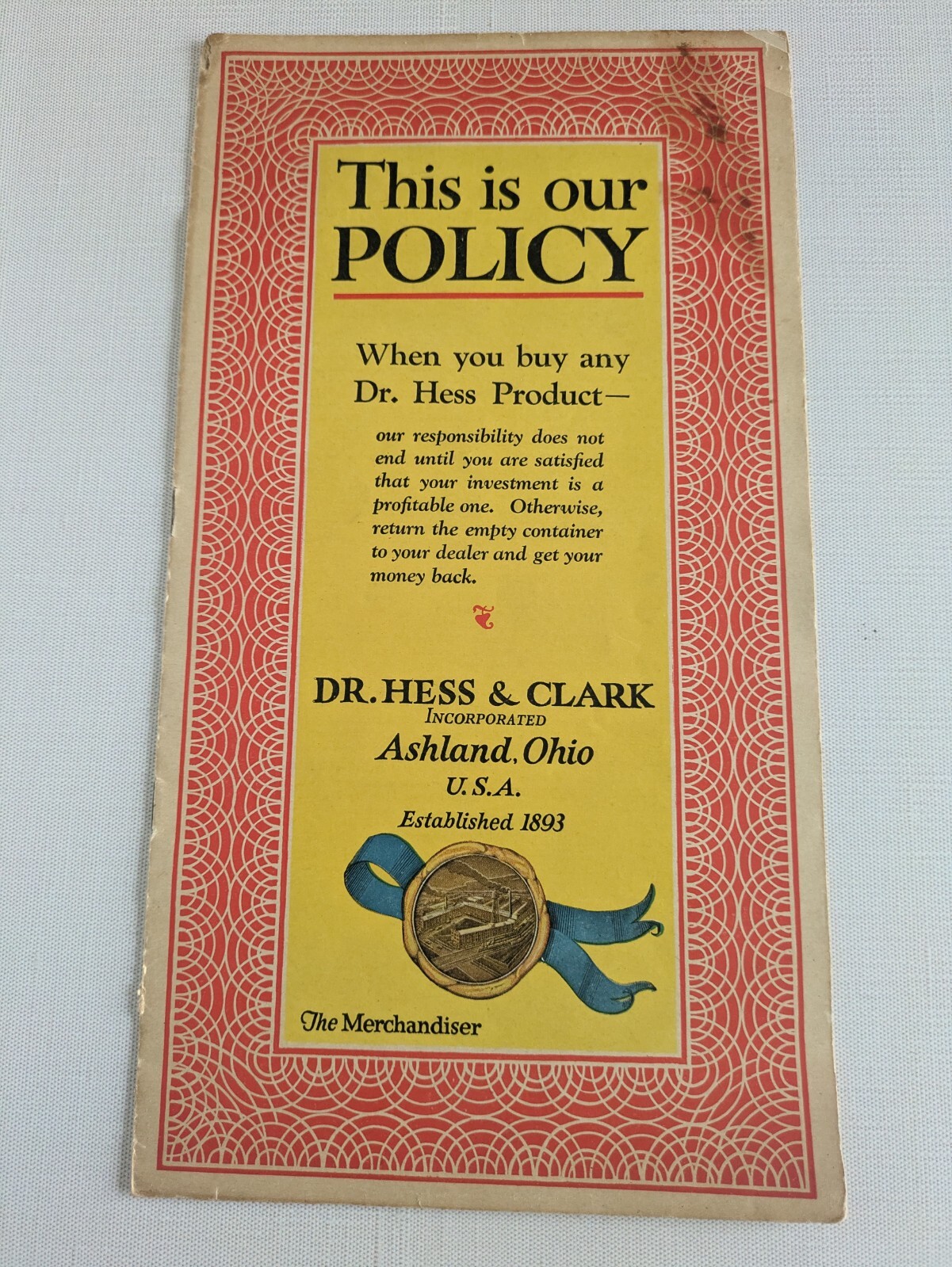 Dr. Hess & Clark Merchandiser Ad Booklet Ashland Ohio