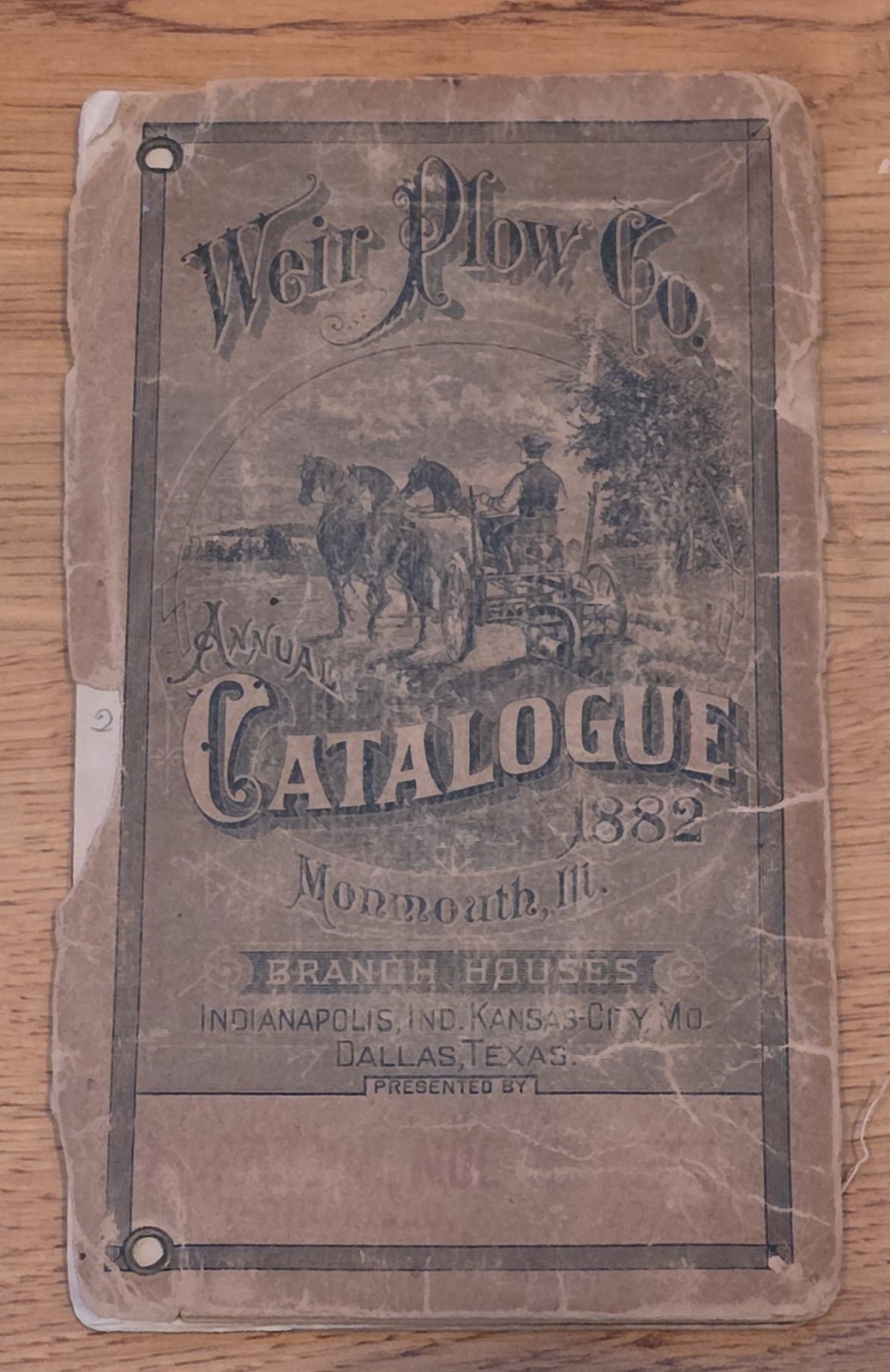 RARE 1882 WEIR PLOW CO. Annual Pocket Size Catalogue Monmouth, Illinois