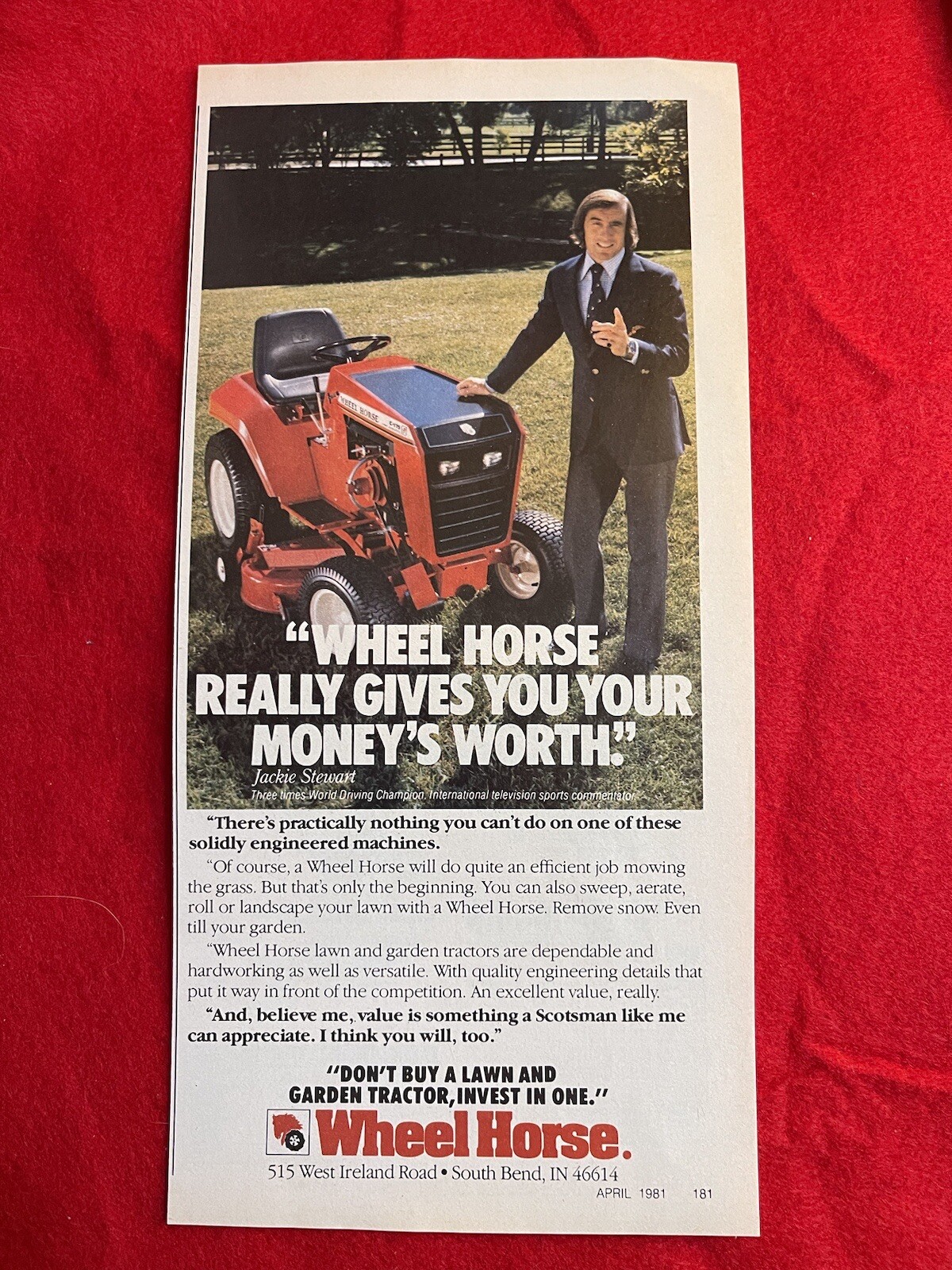 Vintage 1981 Wheel Horse Tractor Print Ad Lawn Garden Mowing Ad Only