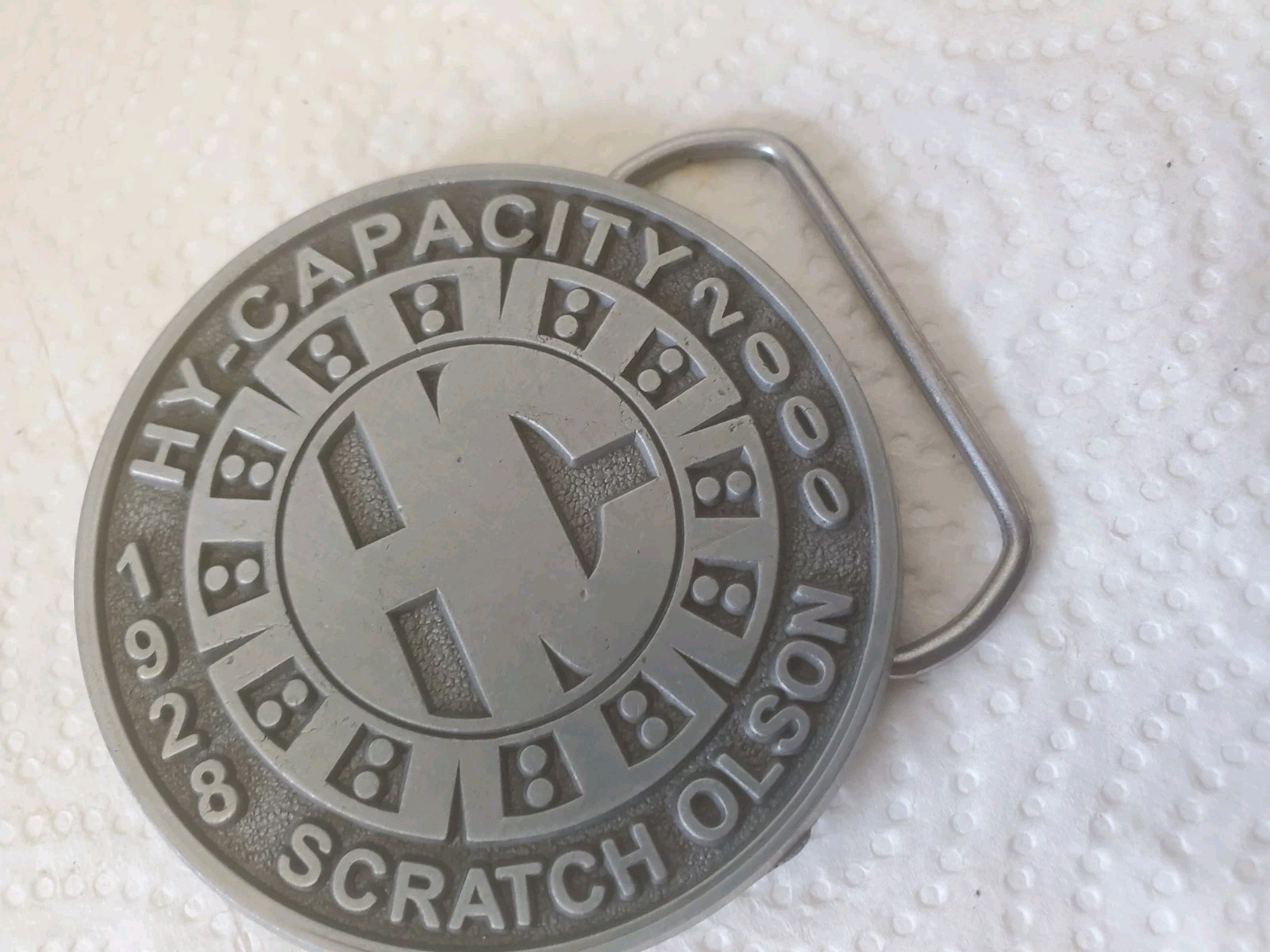 Round Metal Belt Buckle Hy-capacity 1928 – 2000 Scratch Olson Farm Crop Sprayers