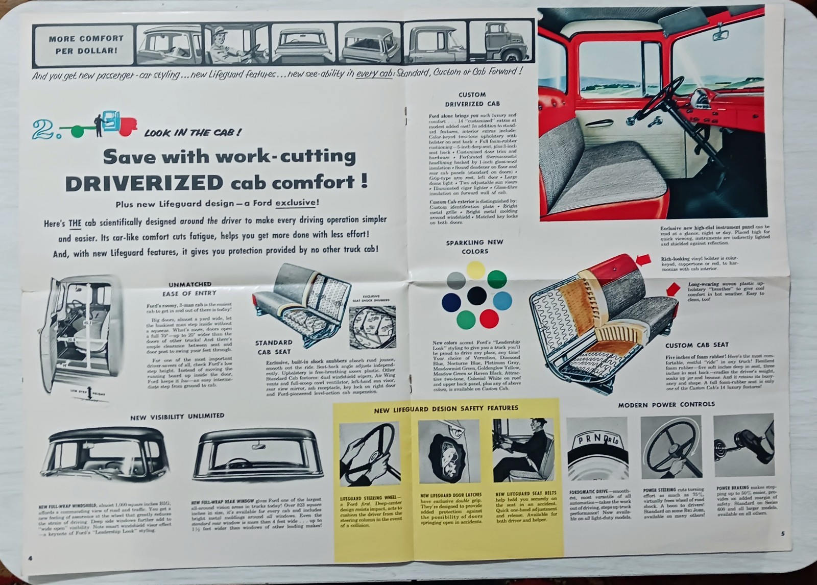 Vintage 1956 Ford Triple Economy Trucks Farm Mailer Booklet Brochure