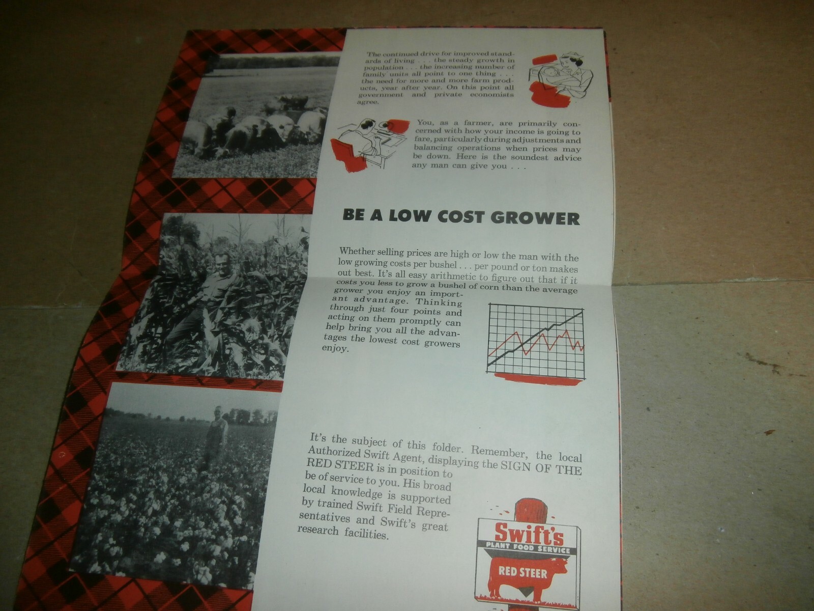 Original Swift&rsquo;s Red Steer Plant Food Farm Brochure Wertz Garage Lineboro MD